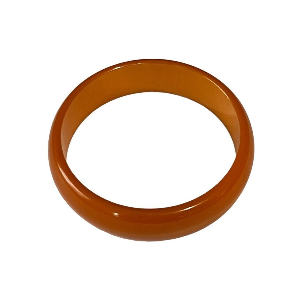 Butterscotch Bakelite Bangle Bracelet Domed‎ 3/4” Wide Dark Color Vintage